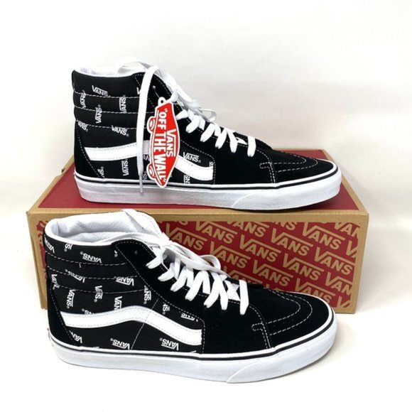 Vans Sk8 Hi Men's Size Canvas High Top Black Skateboarding White VN0A32QGQW7 - Picture 1 of 11